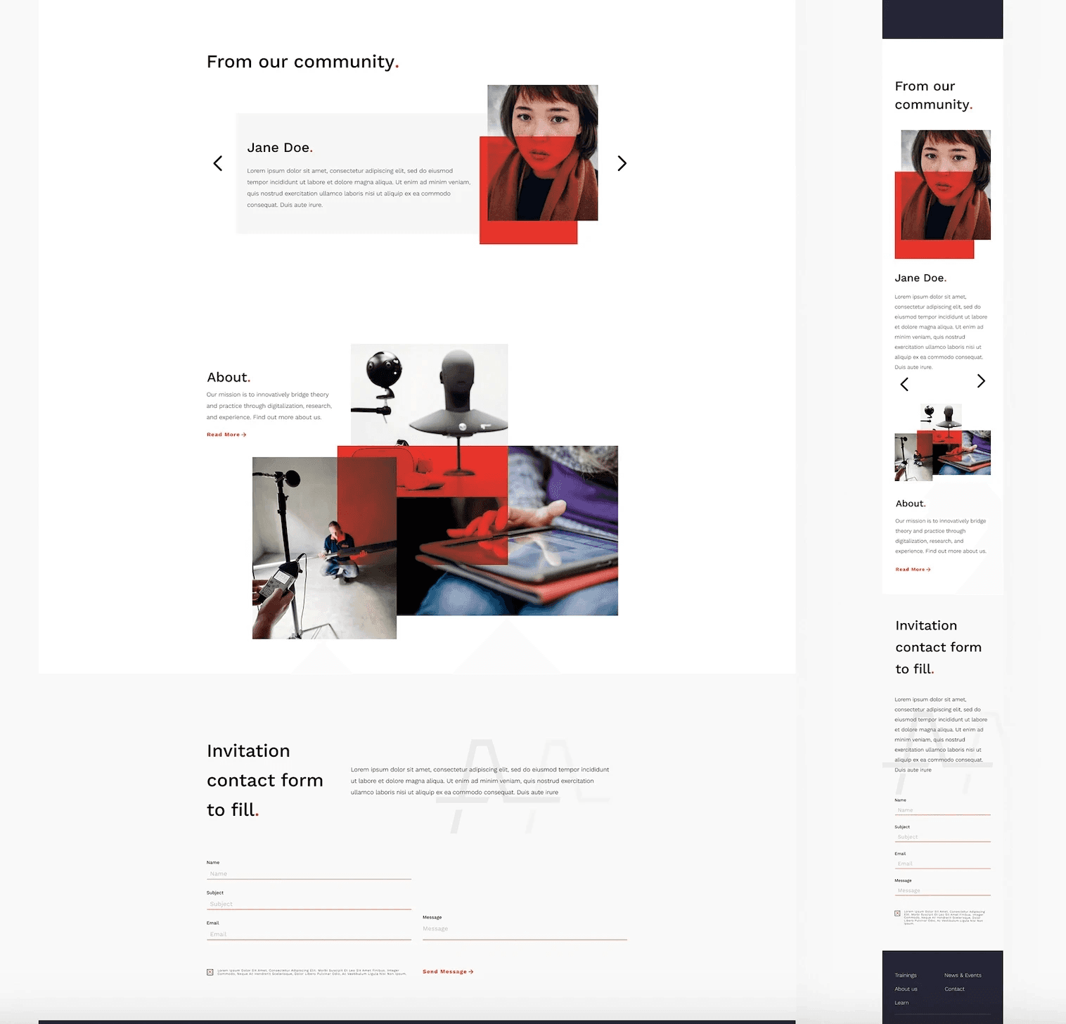 Web Design for Academy of Acoustics — design detail